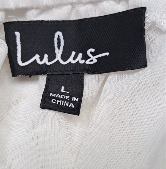 Lulus Shoulder Lace Top With Tie Sleeves    Size L - Picture 6 of 10